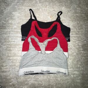 Calvin Klein Black, Red, and Grey Bras